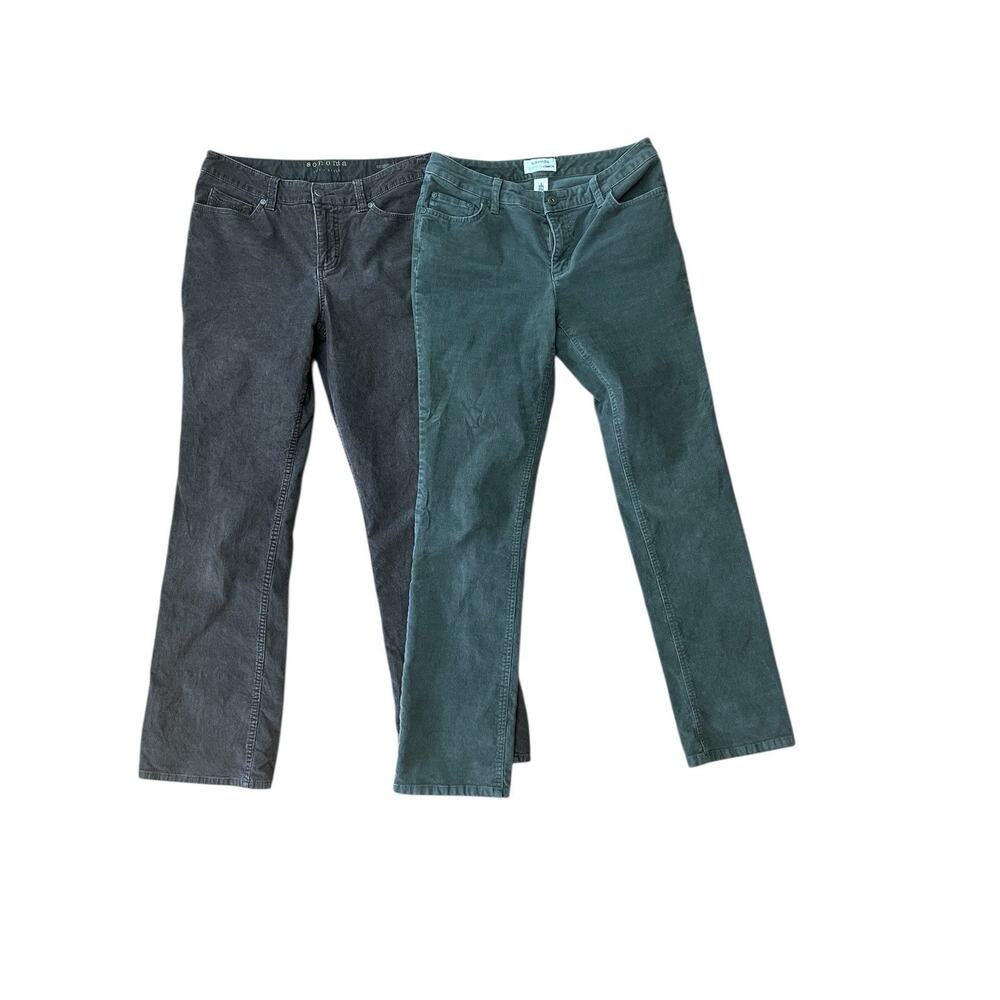Y2K Gothic Grunge Feminine Bundle women pants corduroy size 6 Brown And Green